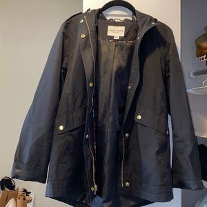 Black Cole Haan signature rain jacket